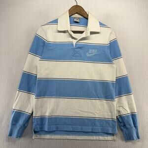 Vintage nike Rugby Shirt Men's medium Blue White Colorblock Preppy Soccer y2k